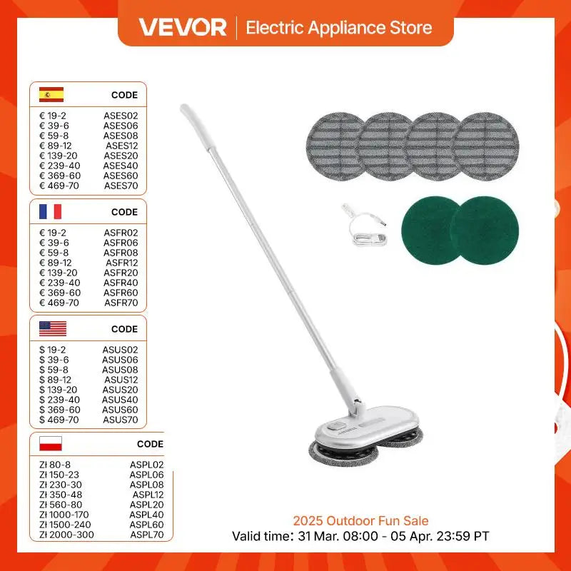 Cordless Electric Mop Up to 40/70 mins Battery