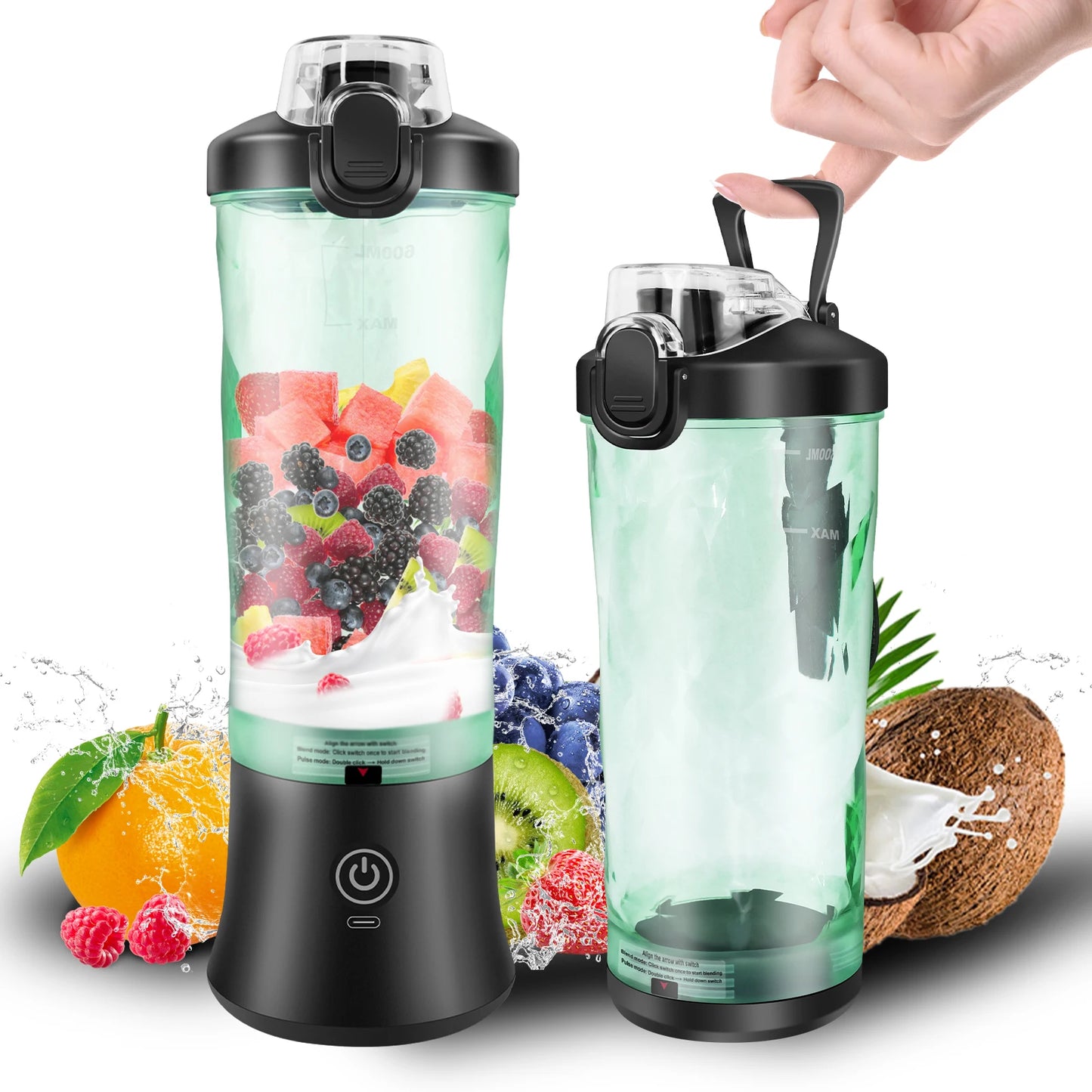600ml Portable Mini Blender,USB Rechargeable