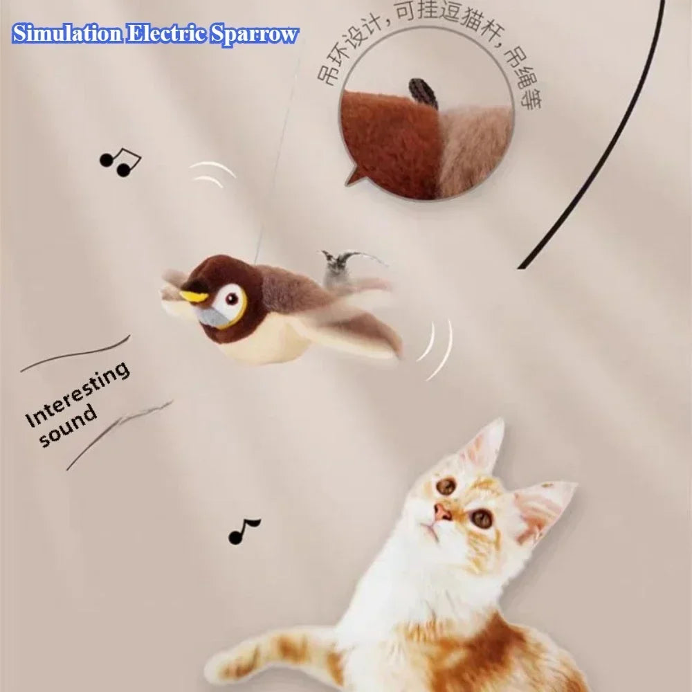 Hot Cat Interactive Toys Catnip Electric Pat Bird USB Rechargeable