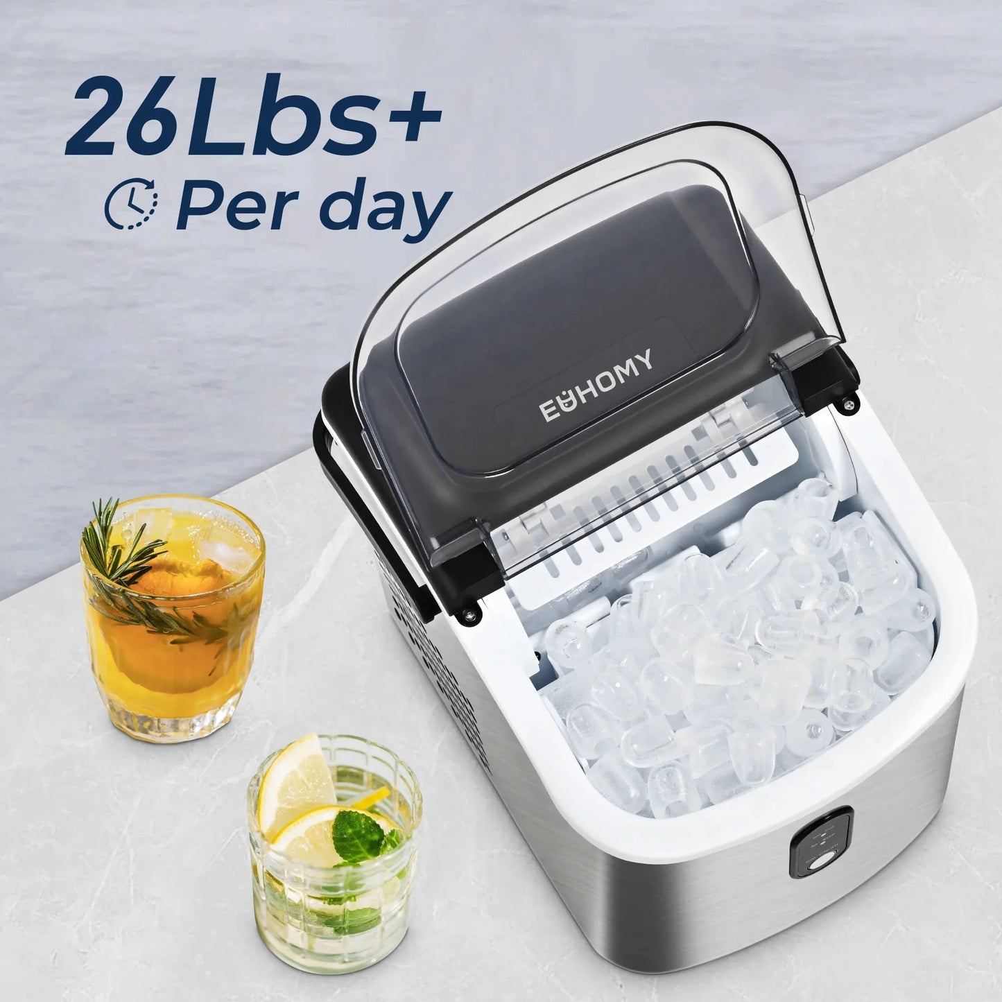 Auto-Cleaning Portable Ice Maker,Silver