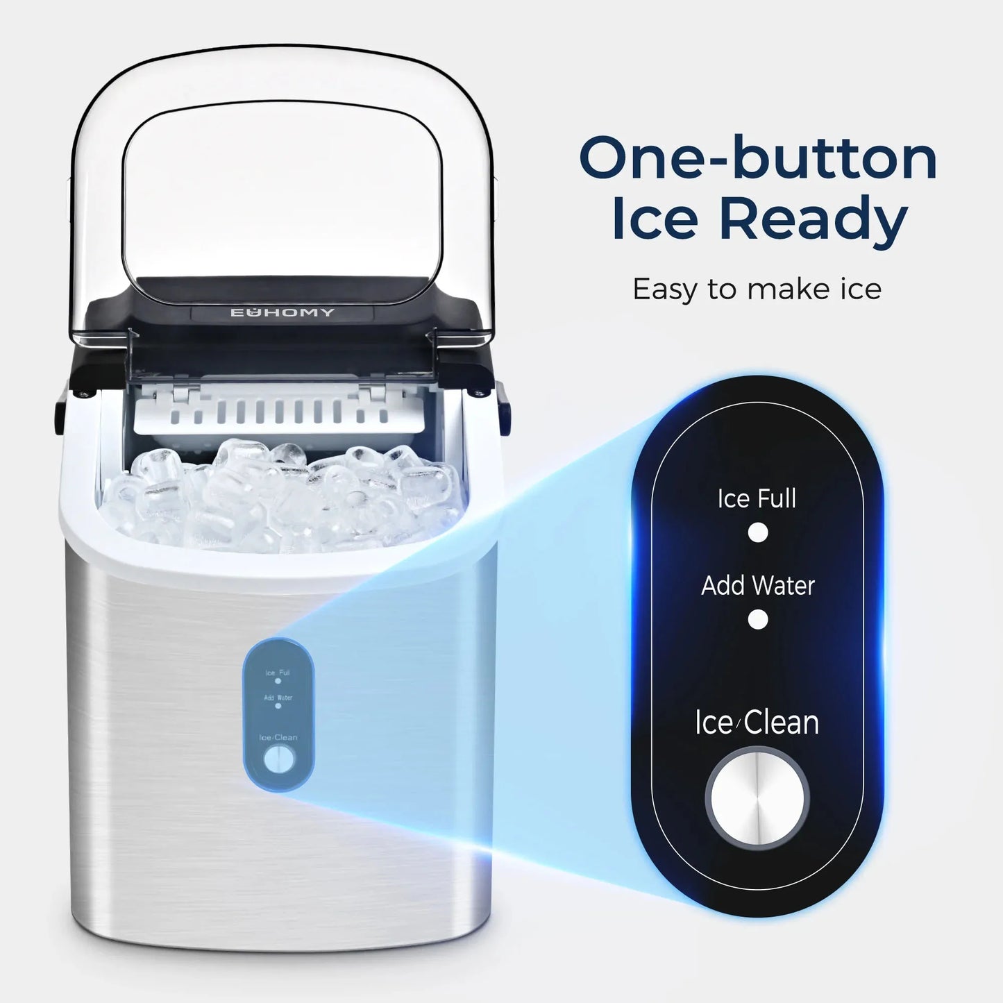 Auto-Cleaning Portable Ice Maker,Silver