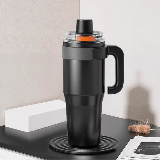 40oz Stainless Steel Travel Coffee Cup Holder Friendly