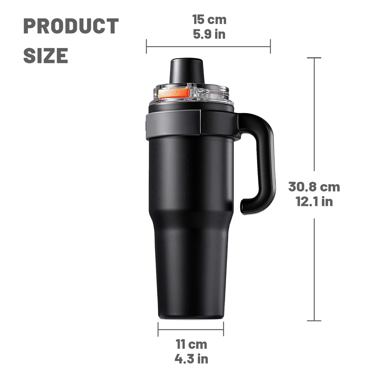 40oz Stainless Steel Travel Coffee Cup Holder Friendly