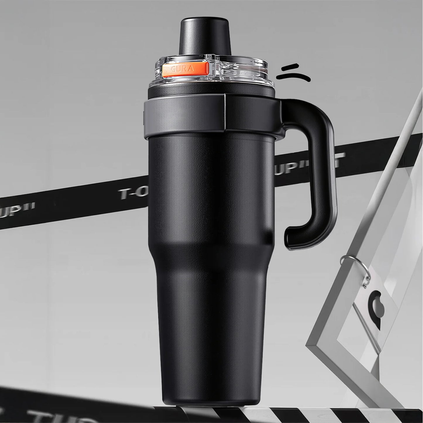 40oz Stainless Steel Travel Coffee Cup Holder Friendly