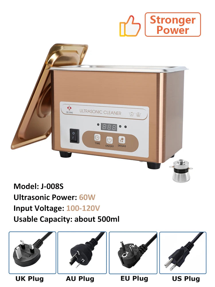 800ml Ultrasonic Cleaner 40kHz with Timer for Jewelry