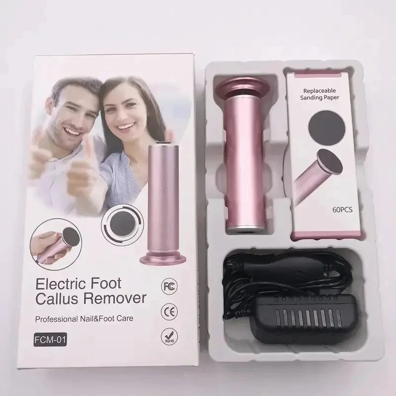 Electronic foot file pedicure sander for removing dead skin, electric callus remover with 60pcs