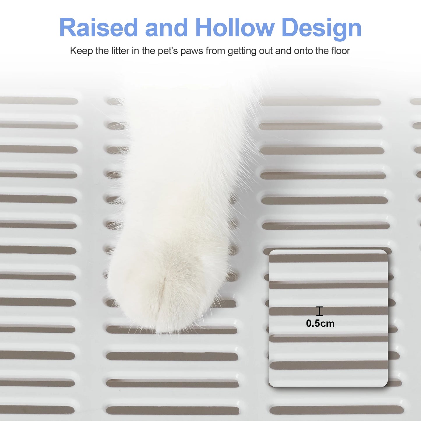 Foldable Cat Litter Box with Front Entry & Top Exit with Tray