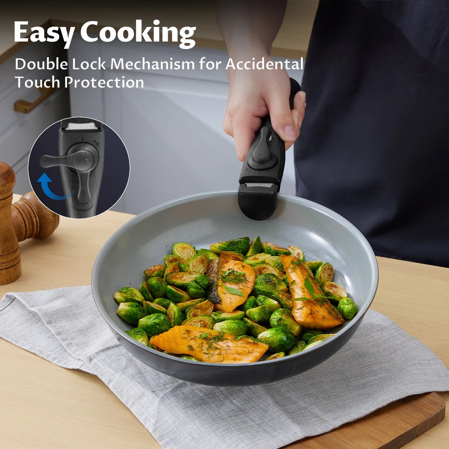 Induction Cookware with Healthy Ceramic Coating, Nonstick Pots and Pans Set 13pcs