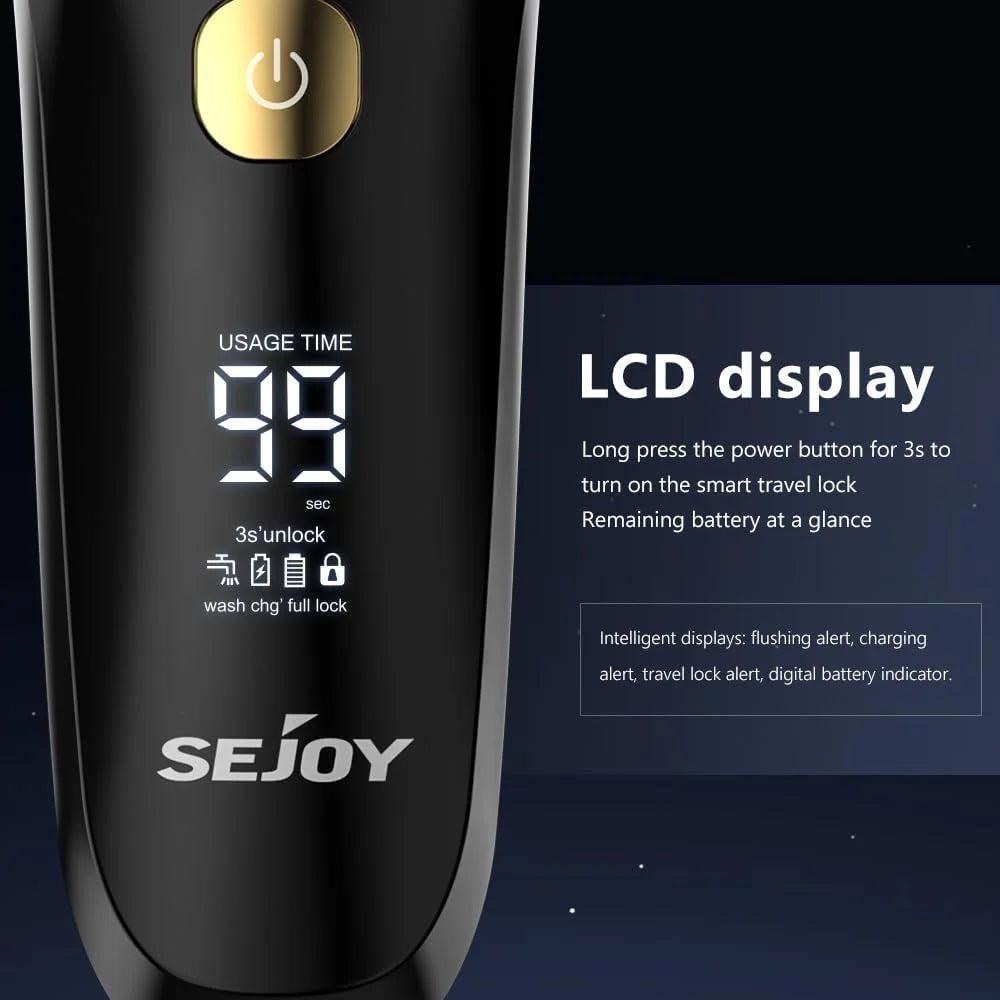 Electric Foil Shaver with 3-Blade Edge Shaving Area