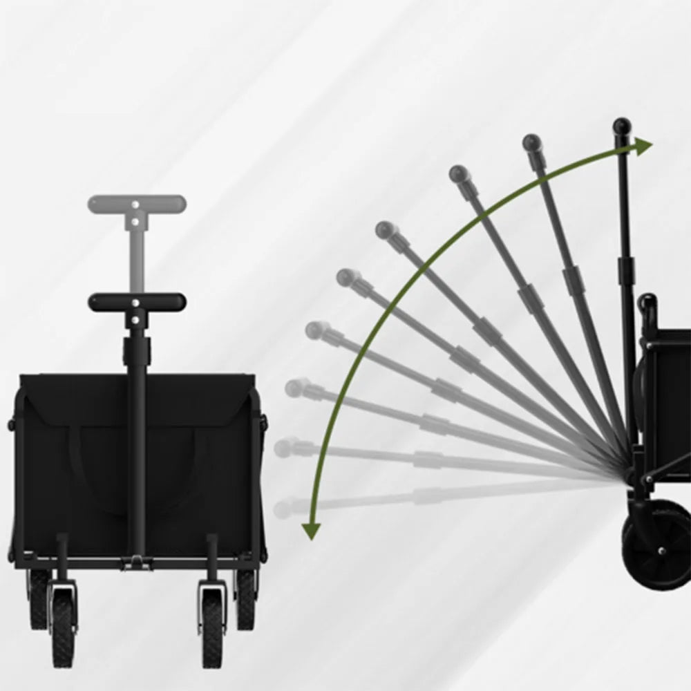 Black Small Handcart Outdoor Garden Folding Collapsible Cart