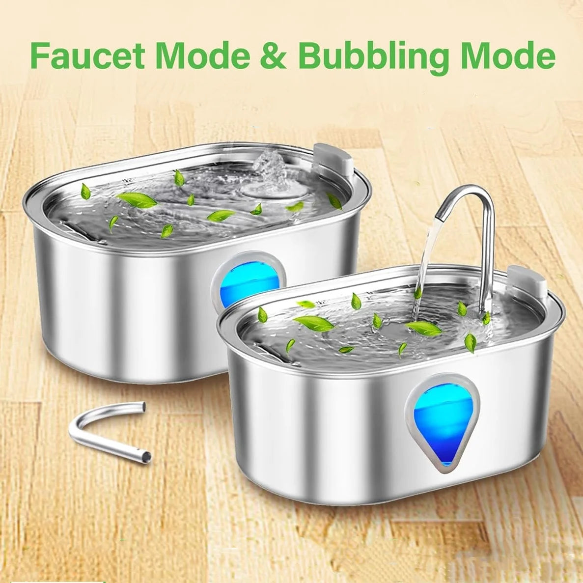 3.5L  automatic stainless steel cat water fountain with LED Lighting