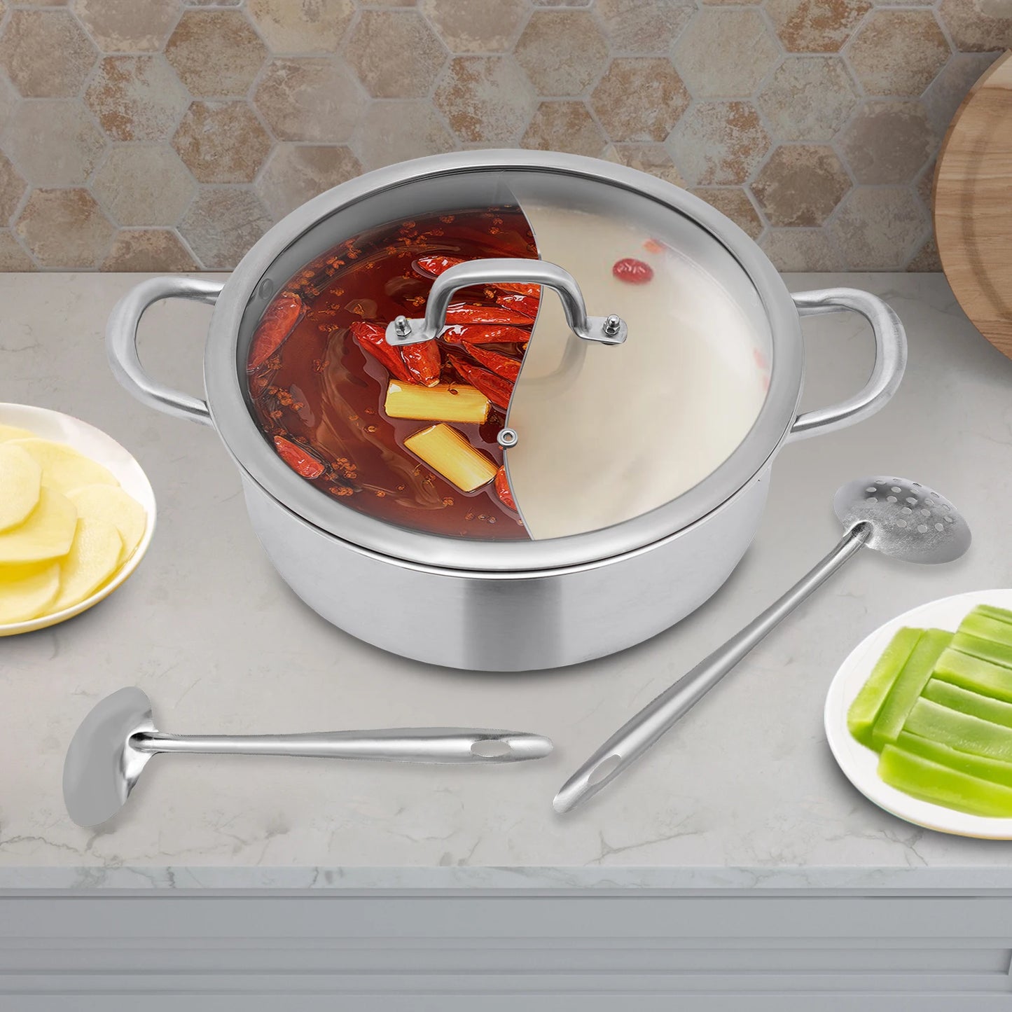 Dual Sided Nonstick Hotpot Pot