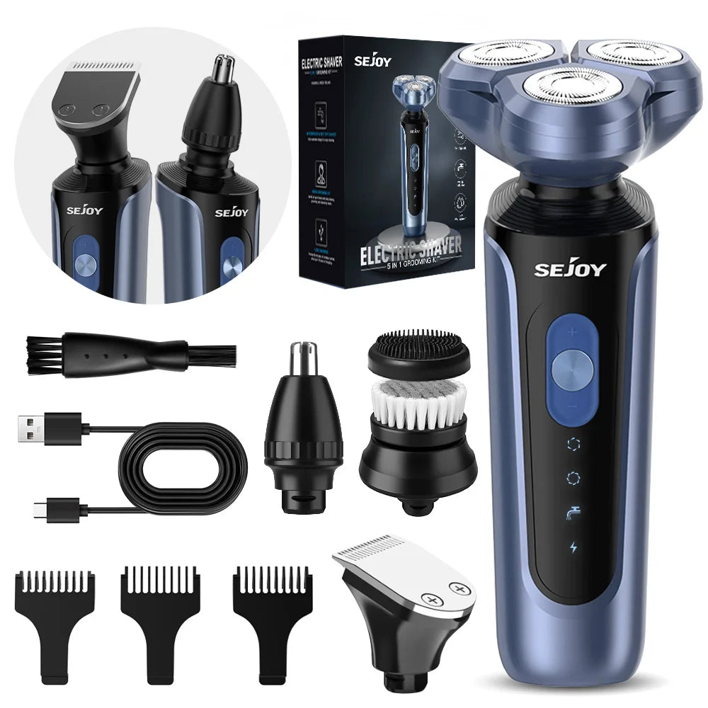 Electric Foil Shaver with 3-Blade Edge Shaving Area