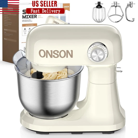 350W 12-Speed Stand Mixer with 5QT Stainless Steel Bowl Dough Hook Whisk Beater Tilt-Head Design Splash Shield Kitchen Mixer