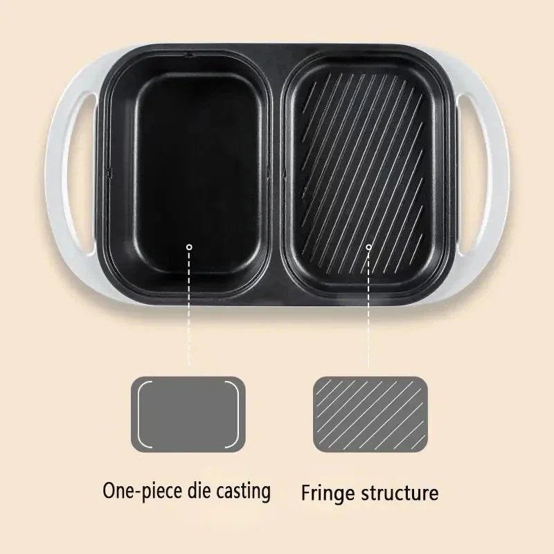2 In 1 Electric Grill And Hot Pot Nonstick Shabu Shabu Pot