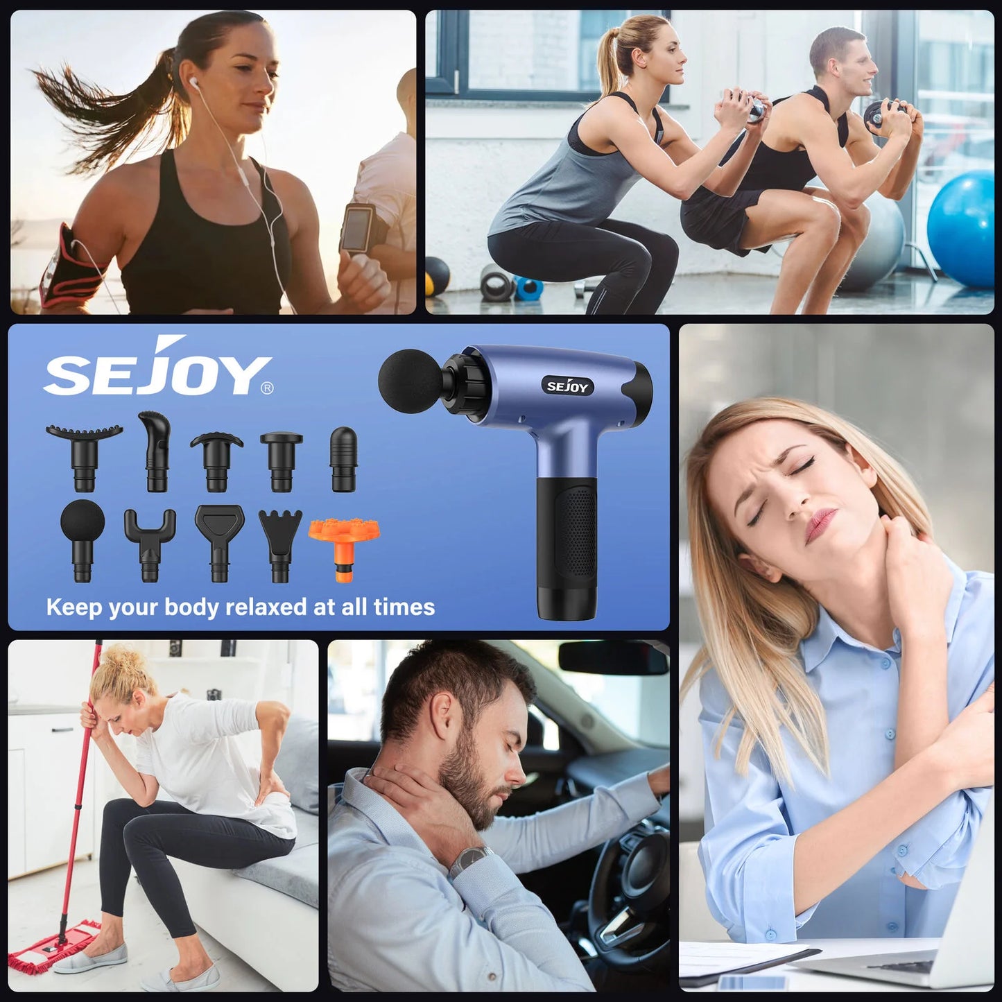 SEJOY Massage Gun 30 Speed Deep Tissue for Athletes