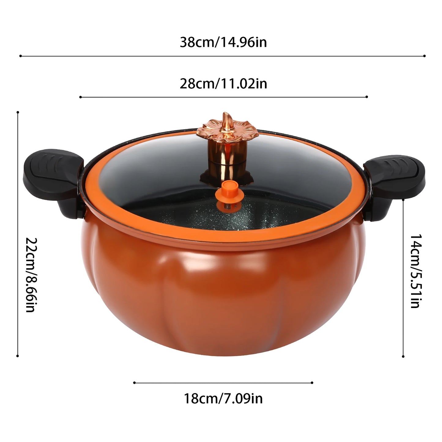 Maifan Stone Micro Pressure Cooker 8L Pumpkin Nonstick Pot
