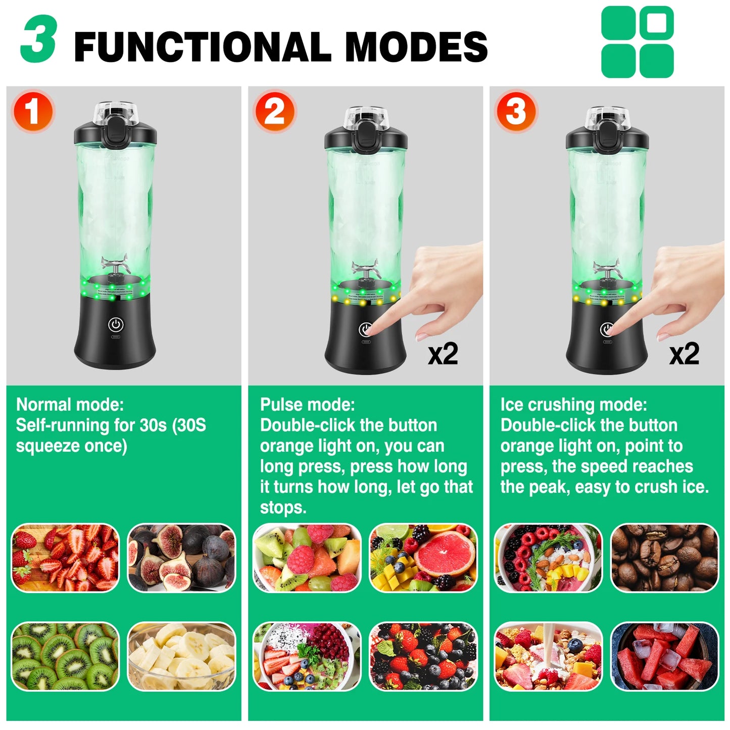 600ml Portable Mini Blender,USB Rechargeable
