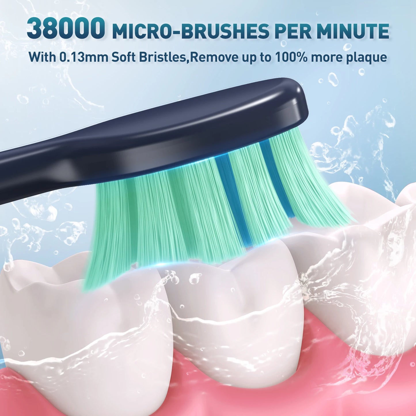 -1 Electric  Toothbrush with 10 pcs Replacement Heads /Rechargeable&  Waterproof