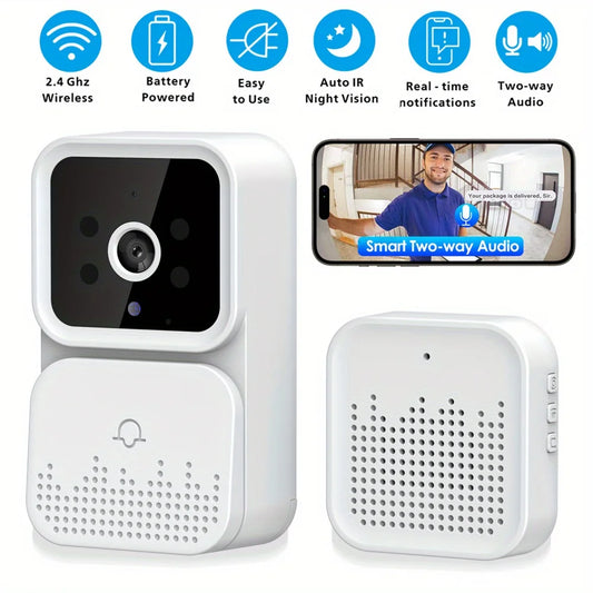 Wireless smart video doorbell 2.4GWiFi, 2-channel audio, night vision