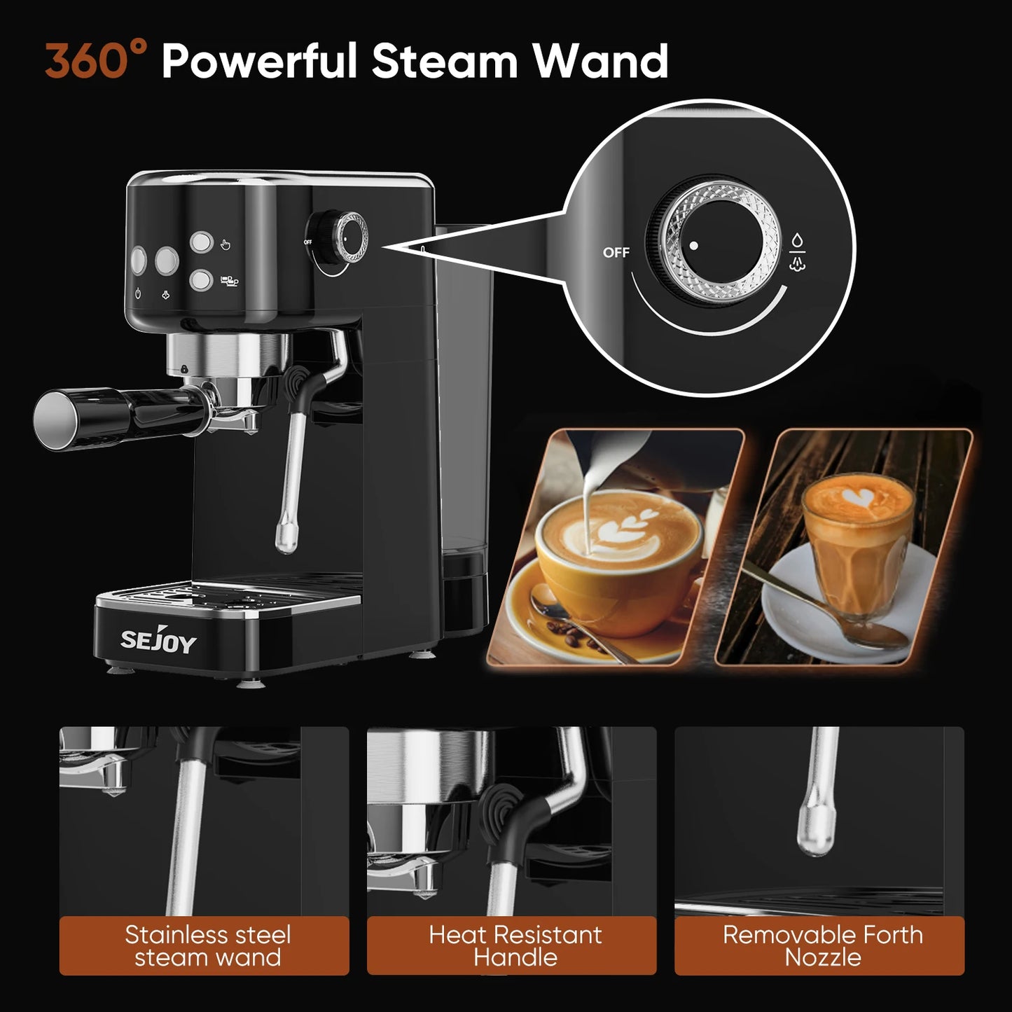 Espresso Coffee Machine 2in1  semi automatic