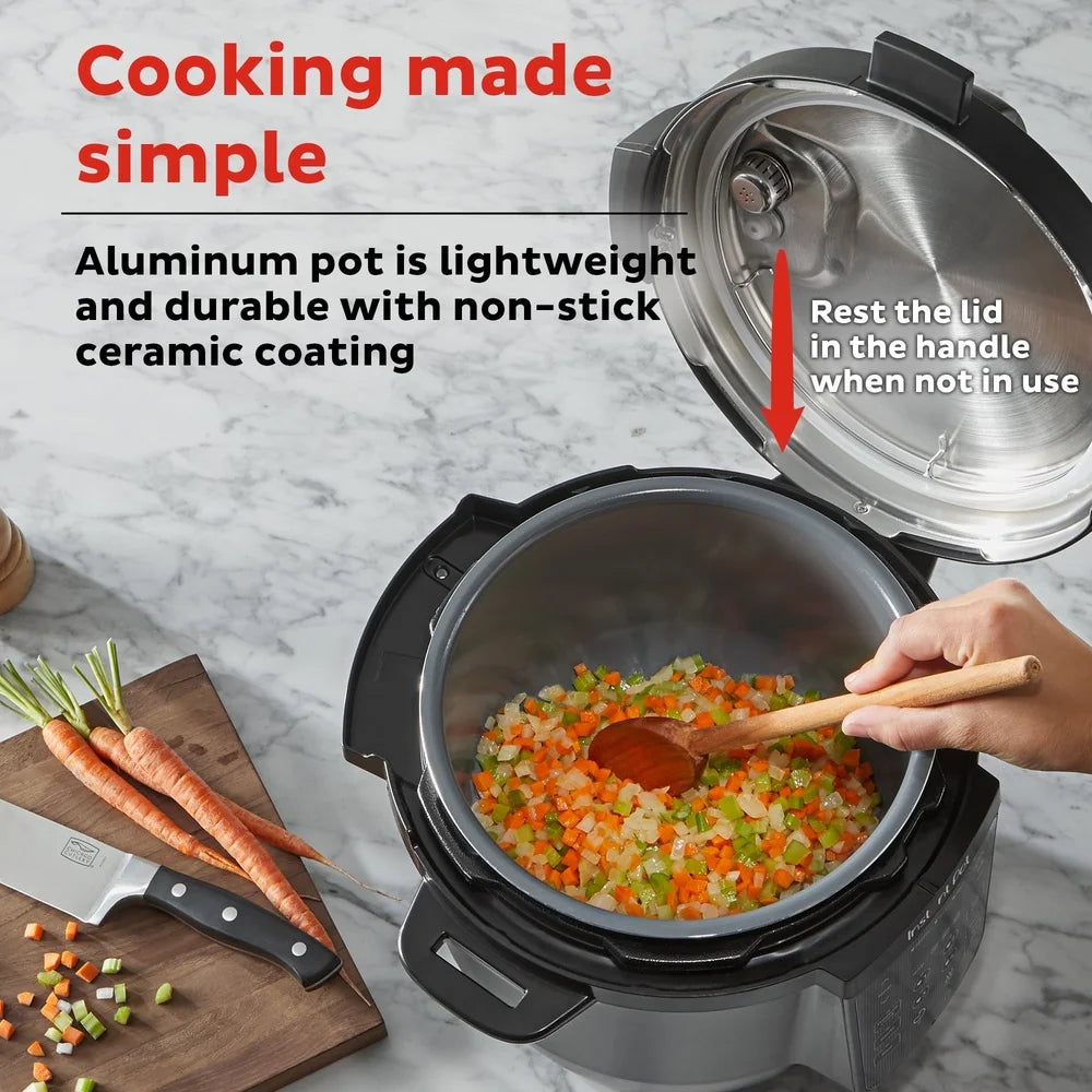 8Qt Pressure Cooker Multi-Cooker 7-in-1 Kitchen Appliance Customizable Presets Lightweight Non-Stick Ceramic Dishwasher Safe