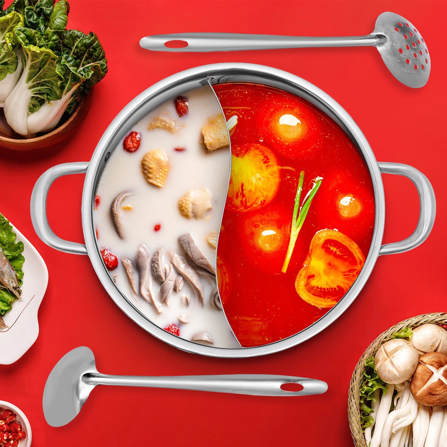 Dual Sided Nonstick Hotpot Pot