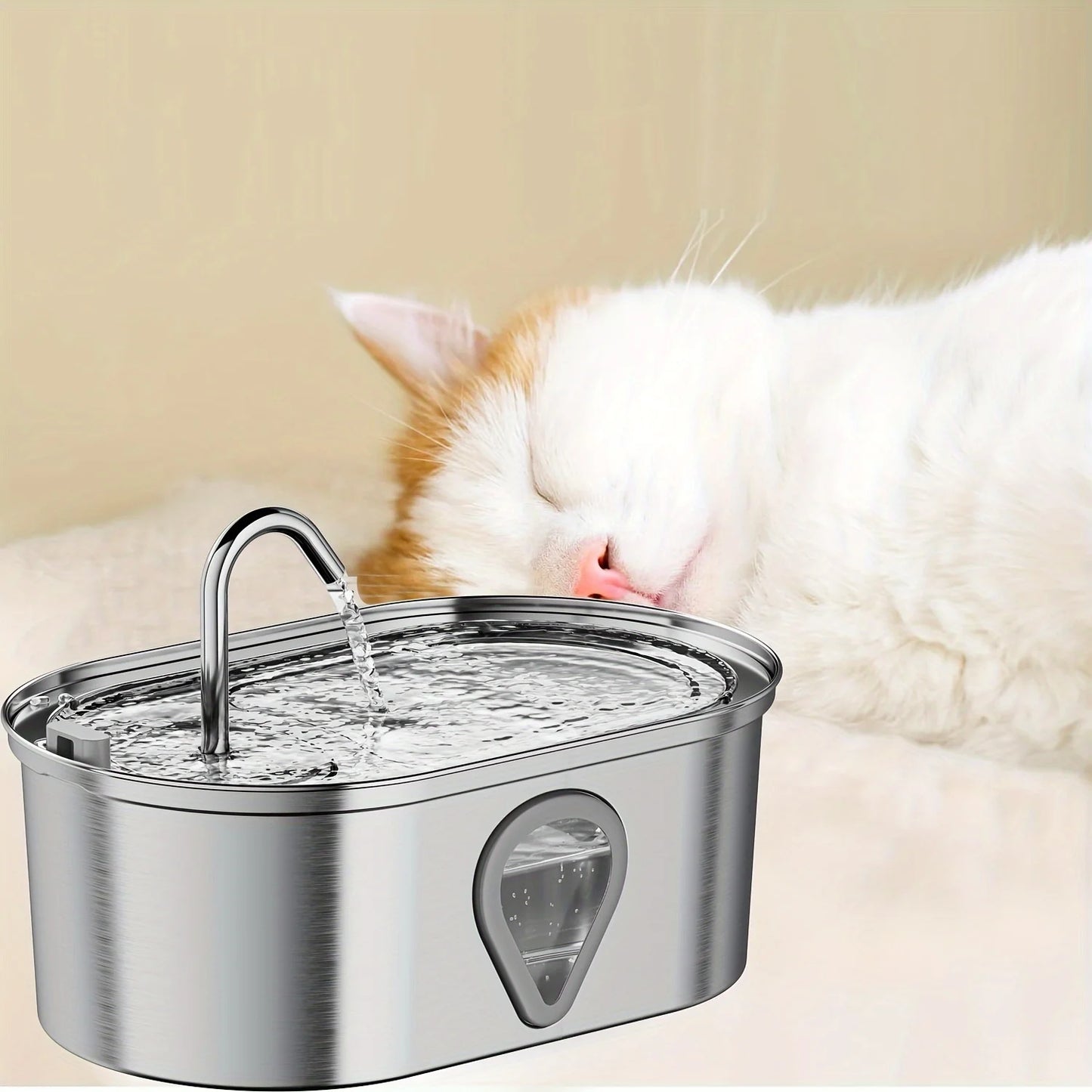 3.5L  automatic stainless steel cat water fountain with LED Lighting