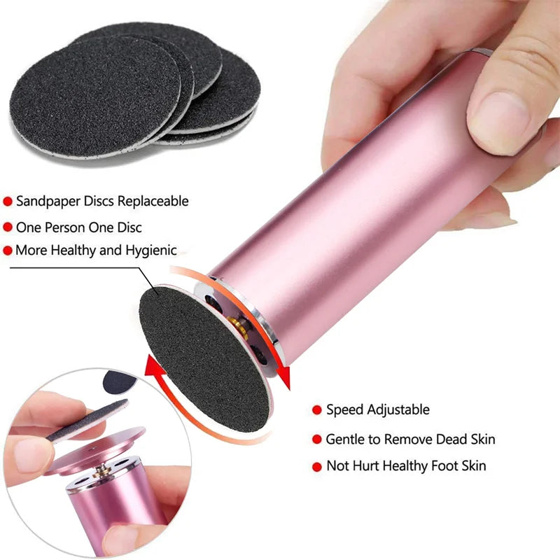 Electronic foot file pedicure sander for removing dead skin, electric callus remover with 60pcs