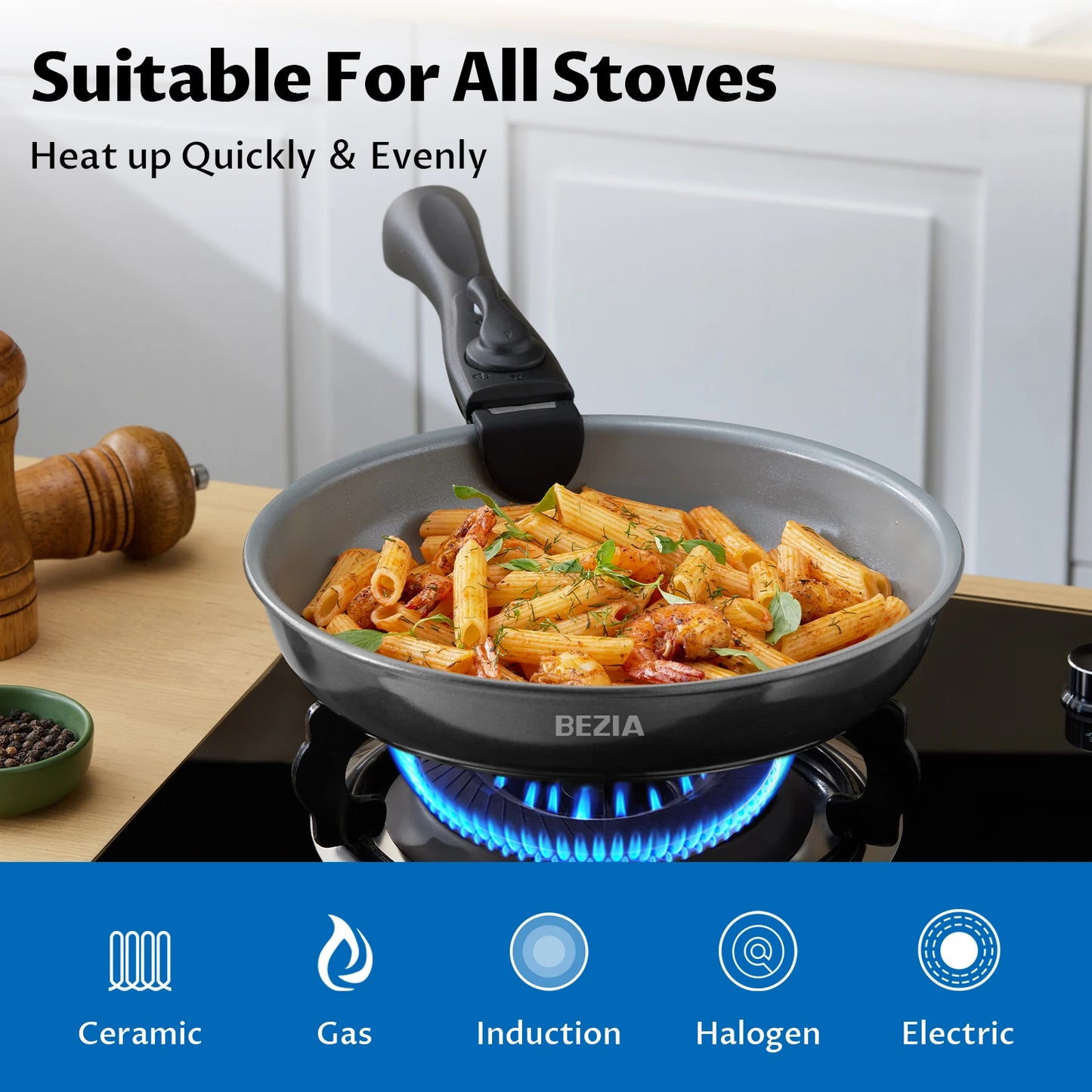 Induction Cookware with Healthy Ceramic Coating, Nonstick Pots and Pans Set 13pcs