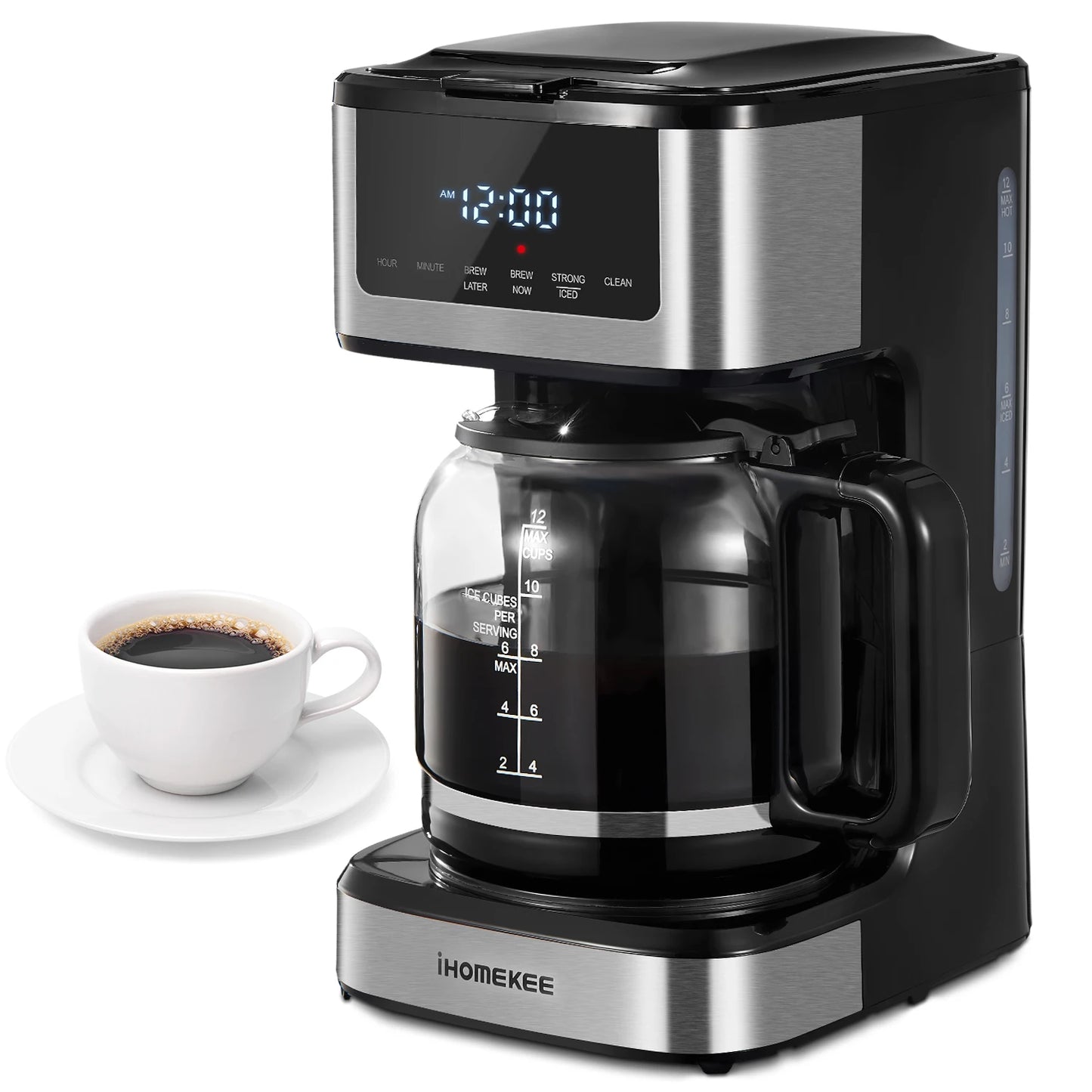 Coffee Machine with Iced Coffee Function, Touch Screen, Regular & Strong Brew
