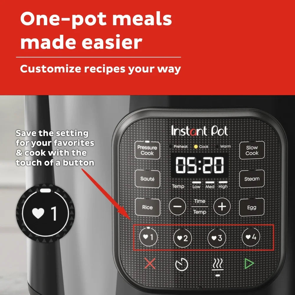 8Qt Pressure Cooker Multi-Cooker 7-in-1 Kitchen Appliance Customizable Presets Lightweight Non-Stick Ceramic Dishwasher Safe