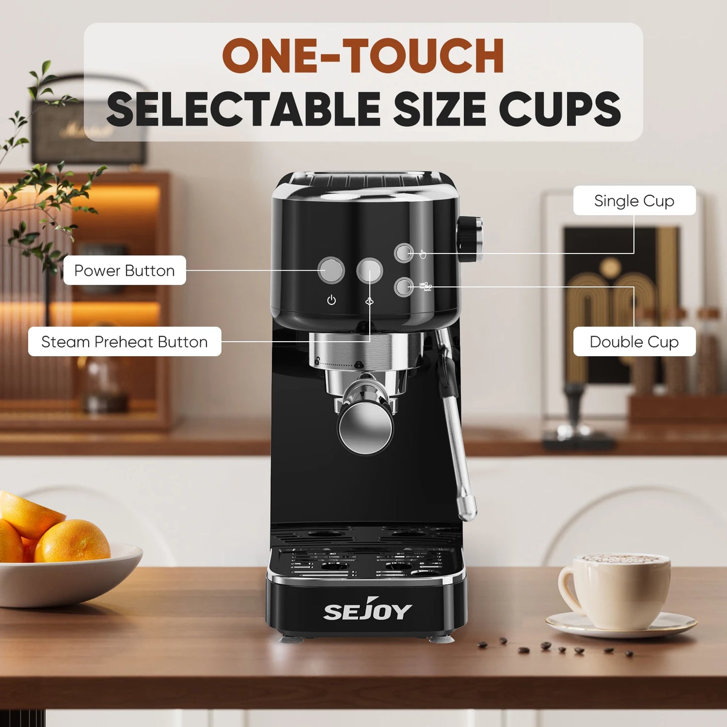 Espresso Coffee Machine 2in1  semi automatic
