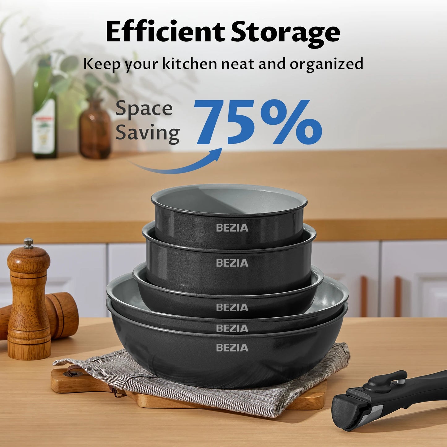 Induction Cookware with Healthy Ceramic Coating, Nonstick Pots and Pans Set 13pcs