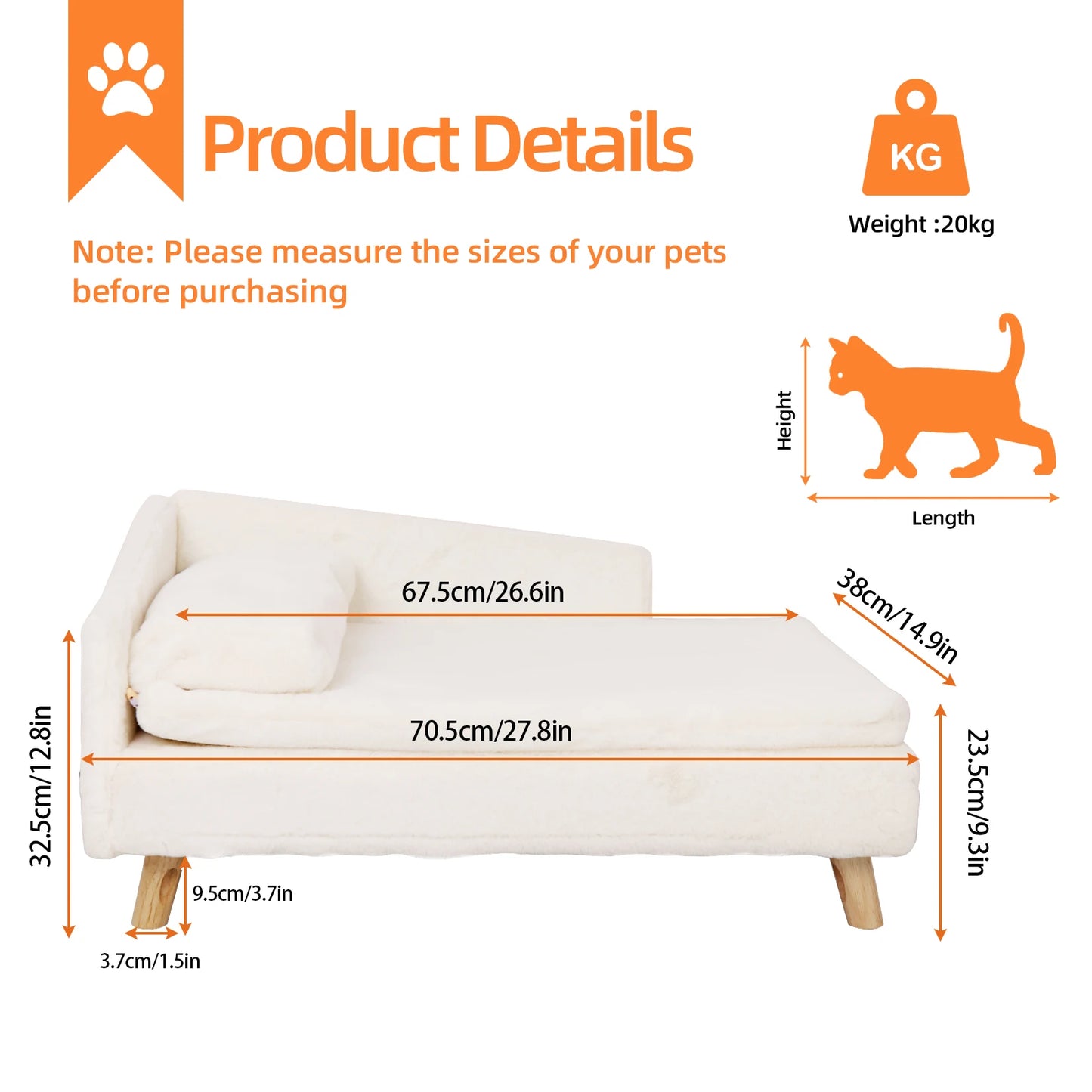 Pet Stool Bed with Cozy Pad Waterproof